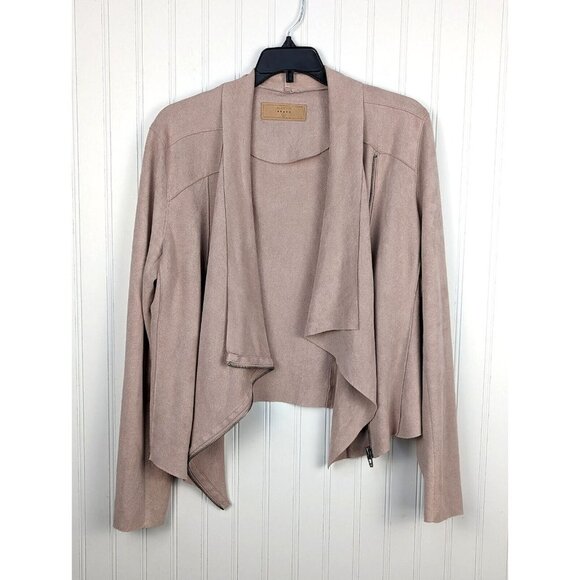 ANTHROPOLOGIE BLANKNYC Soft Blush Pink Faux Suede Leather‎ Jacket Size M - Picture 1 of 6